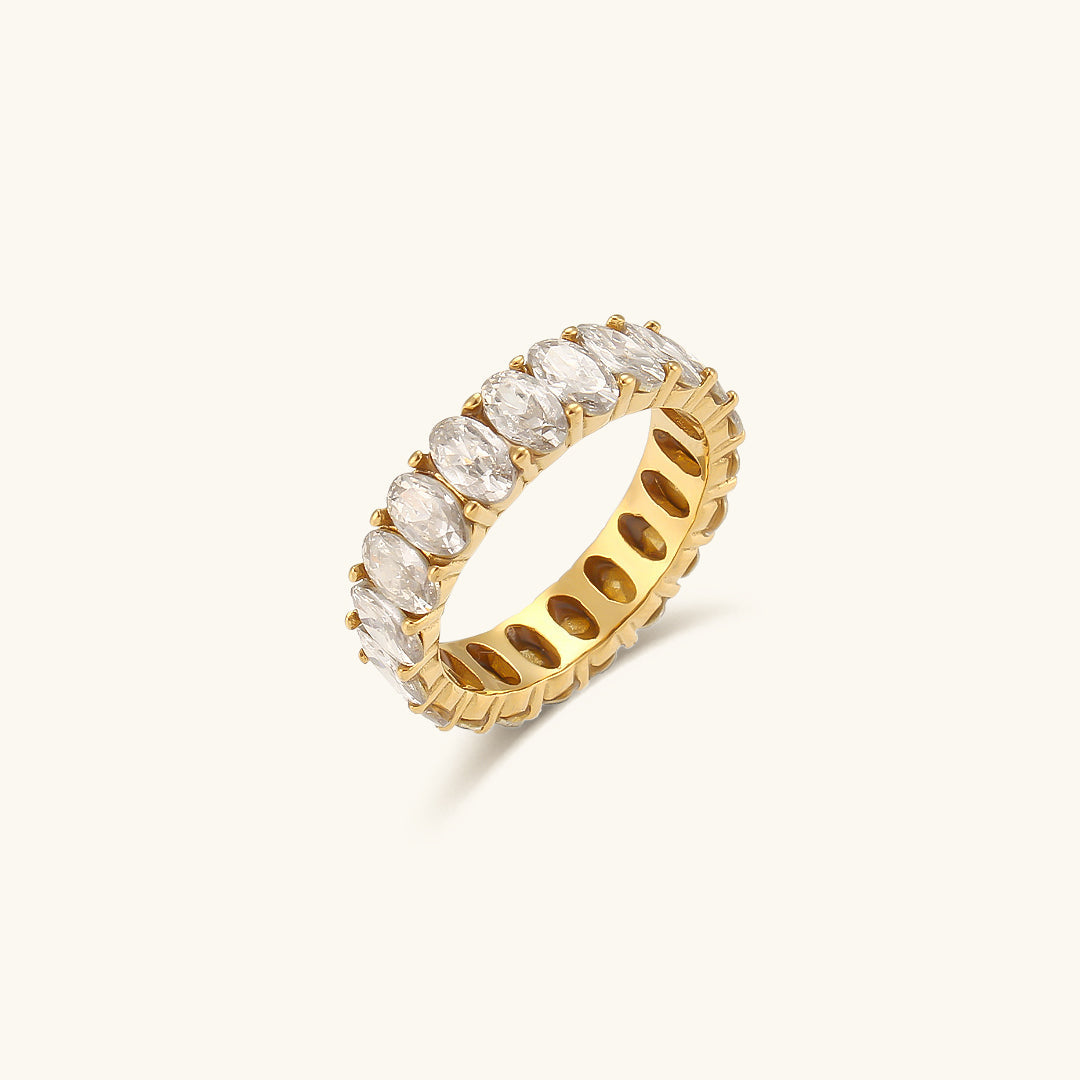 Ara Diamond Simulant Gold Ring